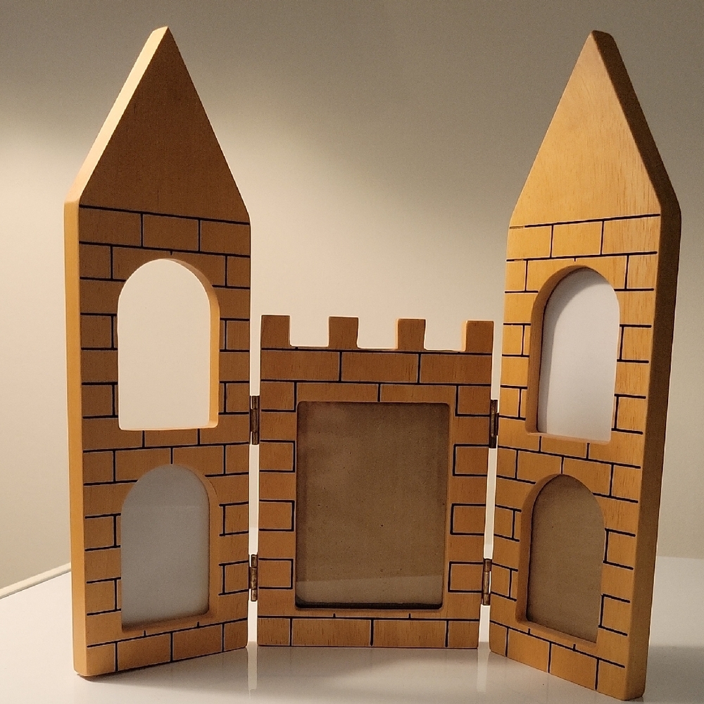 Wooden Castle-Themed Picture Frame